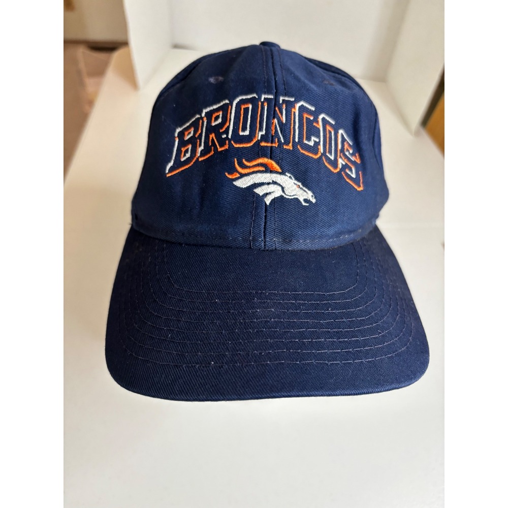 Vintage Denver Broncos Logo 7 Snapback Hat Navy Blue NFL Football Cap